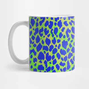 Blue on Green Animal Print Mug